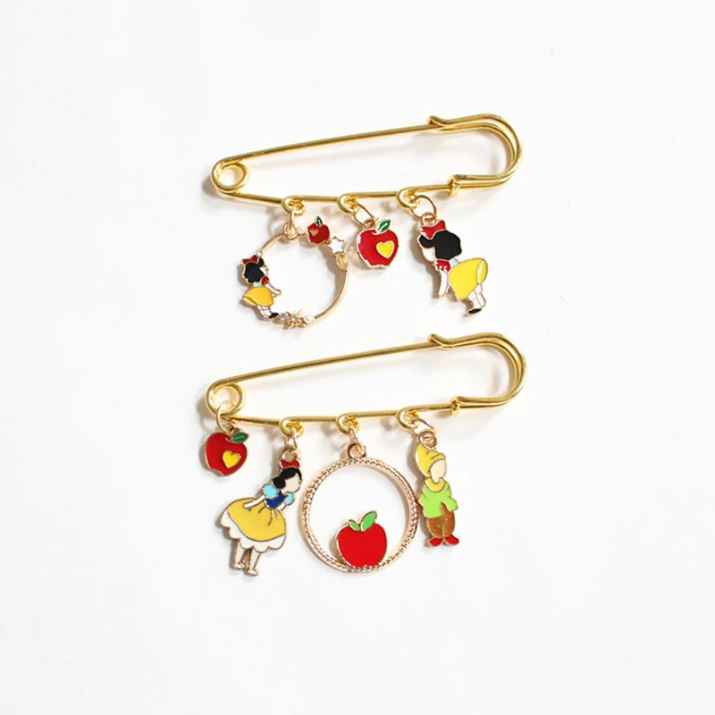 

Disney Fairy Tale Snow White And The Dwarfs Cartoon Metal Badge Brooch Lapel Pins For Backpacks Hat Jewelry Accessories Gift