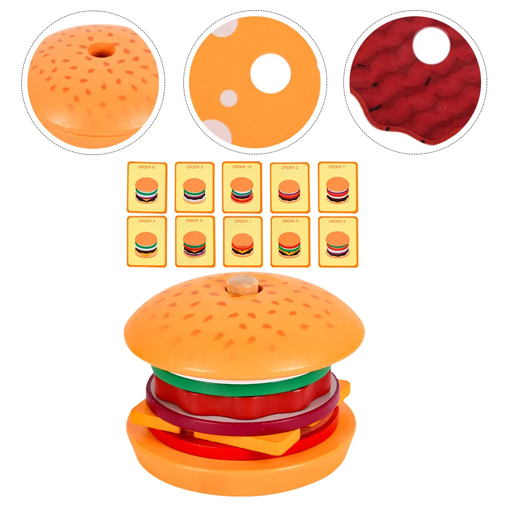 

Burger Toy Kids Stacking Food Desktop Toys Manual Matching Cognition Kit Portable Foods