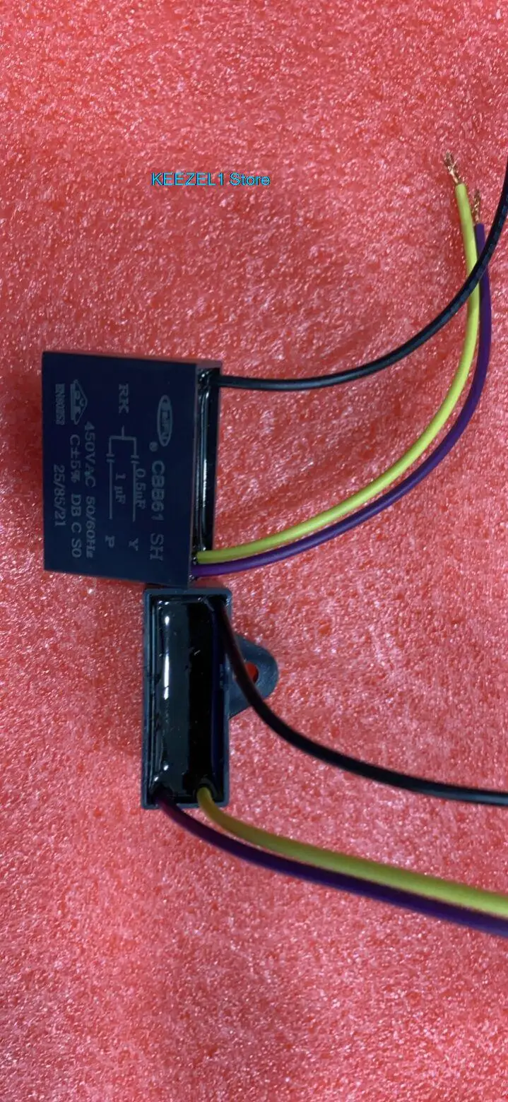 1PCS -1lot CBB61 fan ceiling fan light start capacitor 0.5UF+1UF 450V three 3 lines double capacitor combination 0.7UF+1.2UF