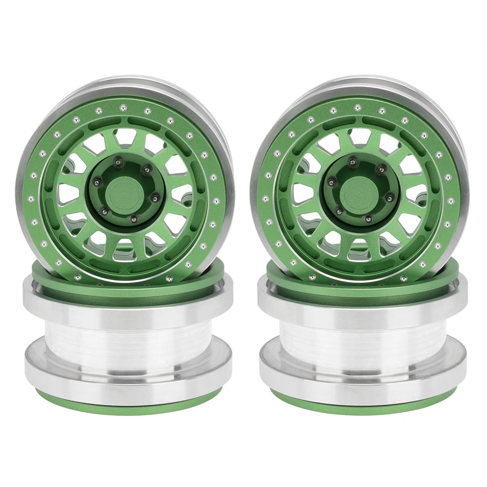 

4PCS CNC Aluminum Alloy 2.9 Beadlock Wheel Rim Hub for 1/6 RC Crawler Car Axial SCX6 Jeep JLU Wrangler Upgrade Parts 2