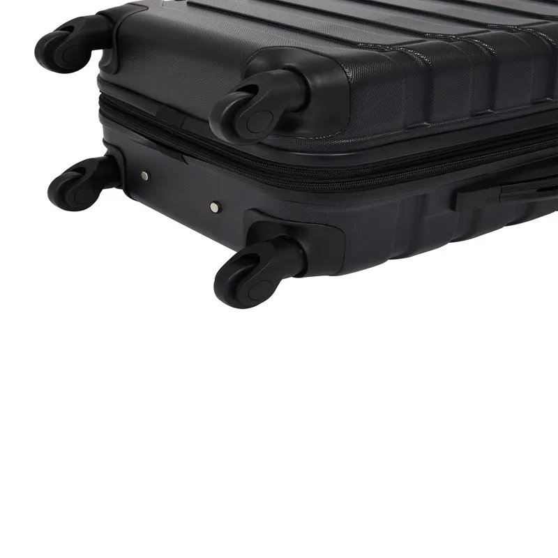 4 Piece Rolling Hardside Luggage Set, Black