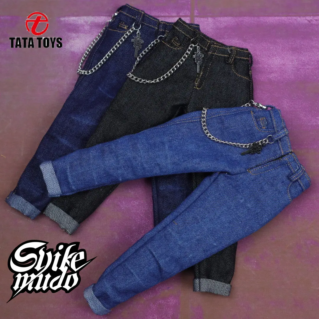 

1/6 Scale male dolls clothes fashion jeans with Chain fit 12'' action figure body model