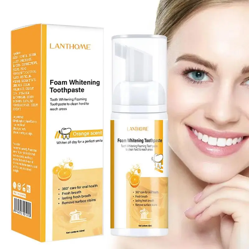 

Пенная отбеливающая зубная паста 50 мл, натуральный пенный мусс для глубокого очищения зубов, естественный снег, зубная пена, отбеливающий, простой в использовании