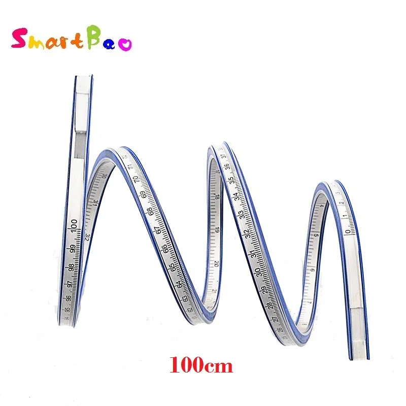 100cm Snake Shaped Ruler Soft Flexible Curve Ruler Flex Curved Ruler Quilting 40 Inch; Double-sided Scale