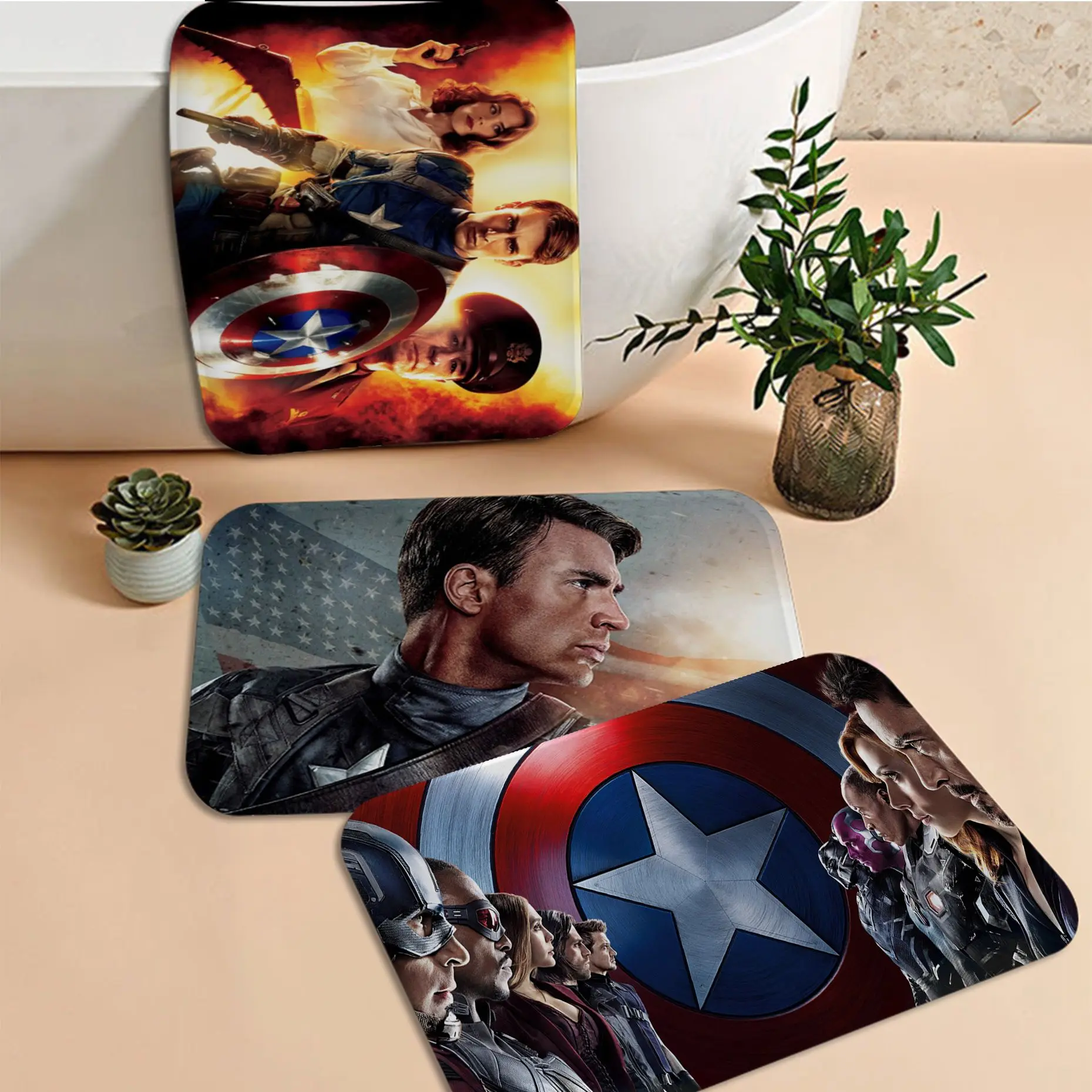 

Disney Marvel Captain America Floor Carpet Nordic Style Home Doormat Bathroom-Toilet Mats Bedroom Alfombra