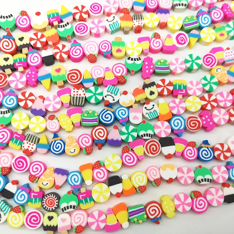 

10mm Candy Cake Ice Cream Soft Clay Beads Jewelry Making Beads DIY Handmade Bracelet Necklace Accessories Wholesale Abalorios