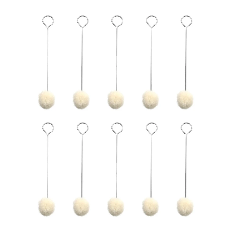 

10Pcs Wool Daubers Assisted Dyeing Wools Ball Brush Metal Handle Leather Craft