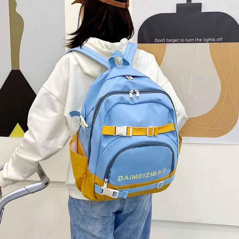 

Nylon Women Backpack for School Bags Teenagers Girls Student Large Capacity Simple Casual School Backpack