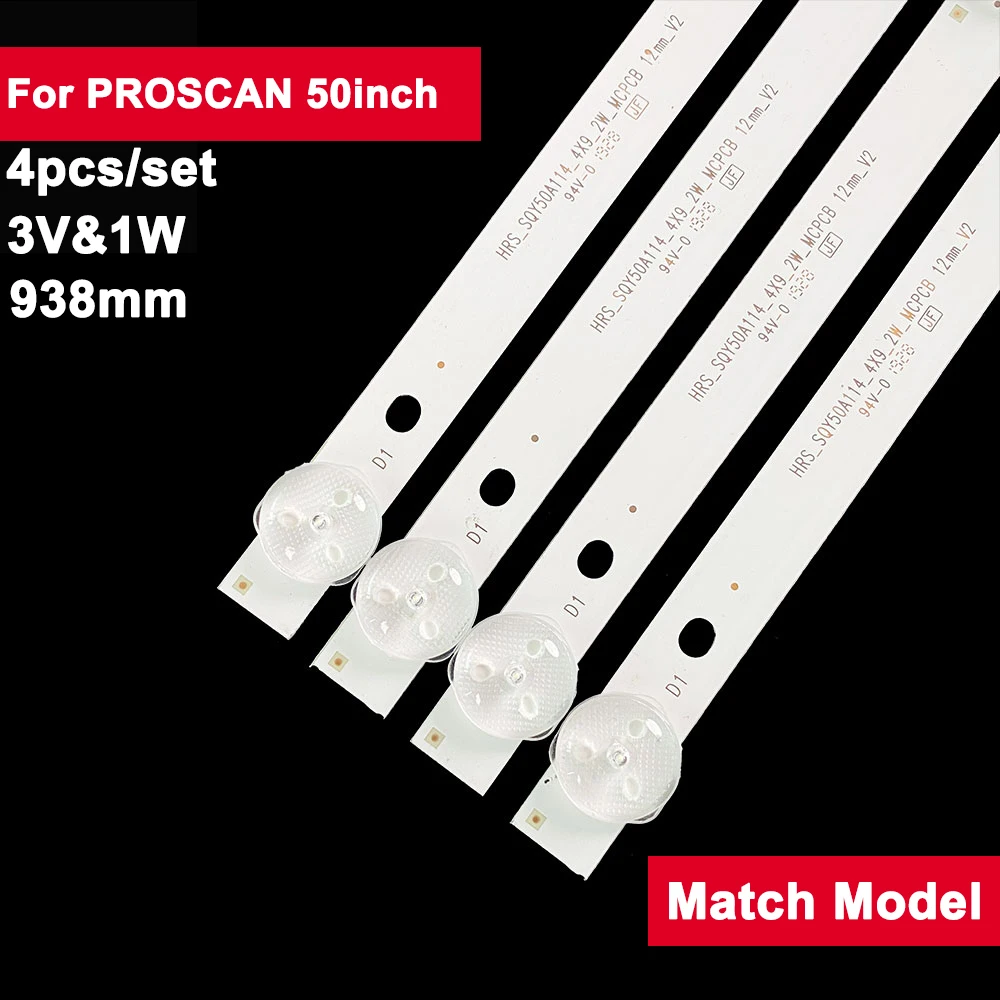 

4pcs 938mm Backlight Led Tv For Tv 50inch HRS_SQY50A114_4x9_2w RLDED5098-B-UHD RCA AE0110540 RNSMU5036 RTU5015-B PLED5042-B-UHD