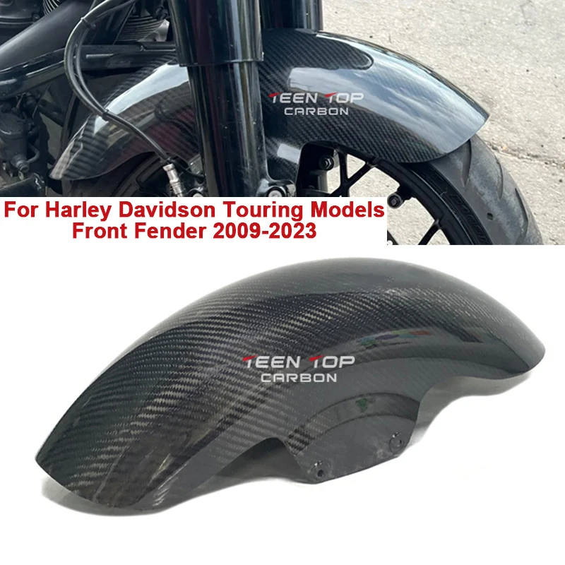 

Переднее крыло мотоцикла из углеродного волокна для моделей Harley Davidson Touring, переднее крыло 09-23, защитная крышка обтекателя переднего колеса