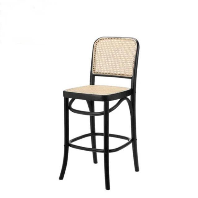 

T-B217 Modern Design Restaurant Furniture Rattan Wicker Cane Wood Bar High Chair