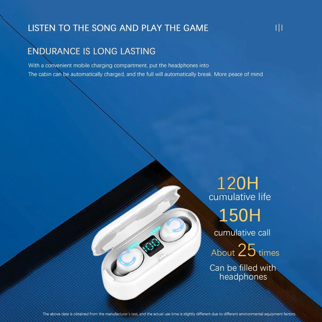 

Миниатюрные наушники-вкладыши 5,0, стереонаушники, беспроводные наушники, двойная Bluetooth-гарнитура, Air Poss