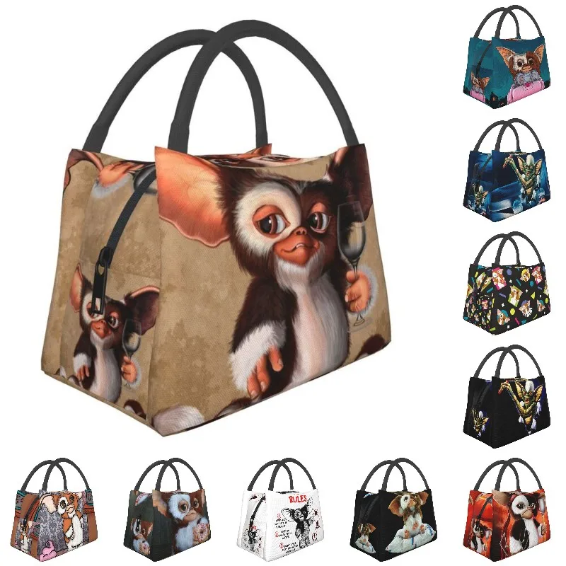 Gremlins Gizmo Mogwai Insulated Lunch Tote Bag for Women Sci Fi Monster Movie Portable Thermal Cooler Bento Box Work Travel