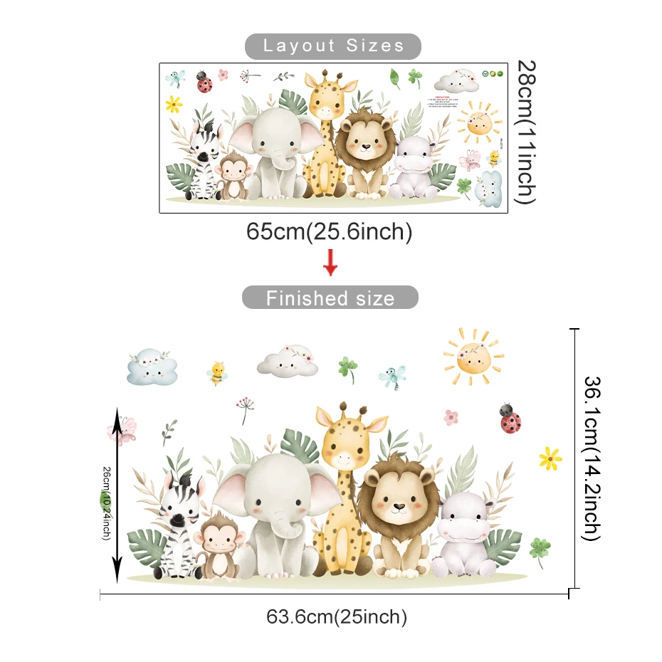 

Настенные наклейки Kingsmile с героями мультфильмов в африканском стиле