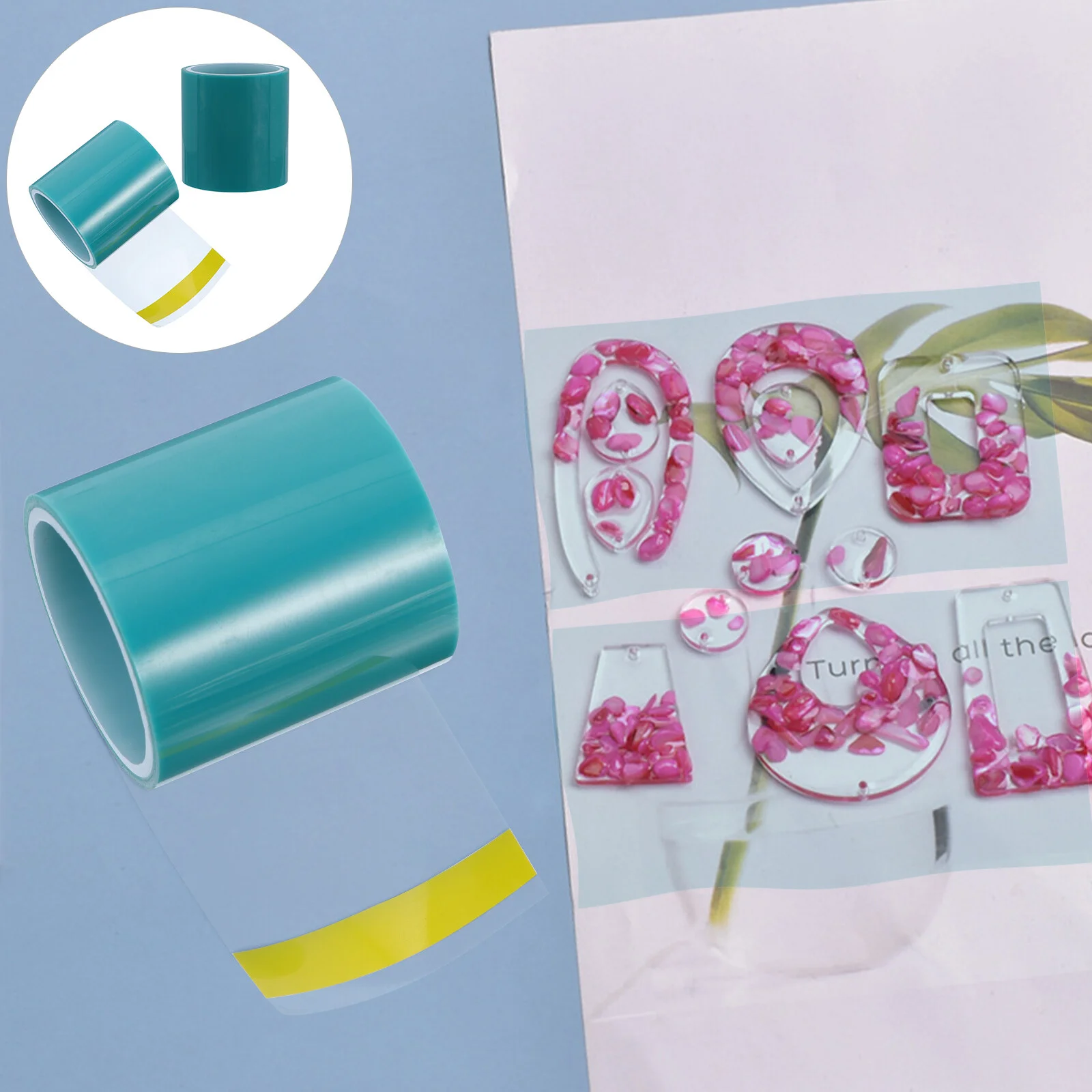 

2 Rolls Epoxy Resin Molding Tape Seamless Sticky Paper Tape for Hollow Frame Bezels Epoxy Resin Diy Craft Pendant Making Sky-