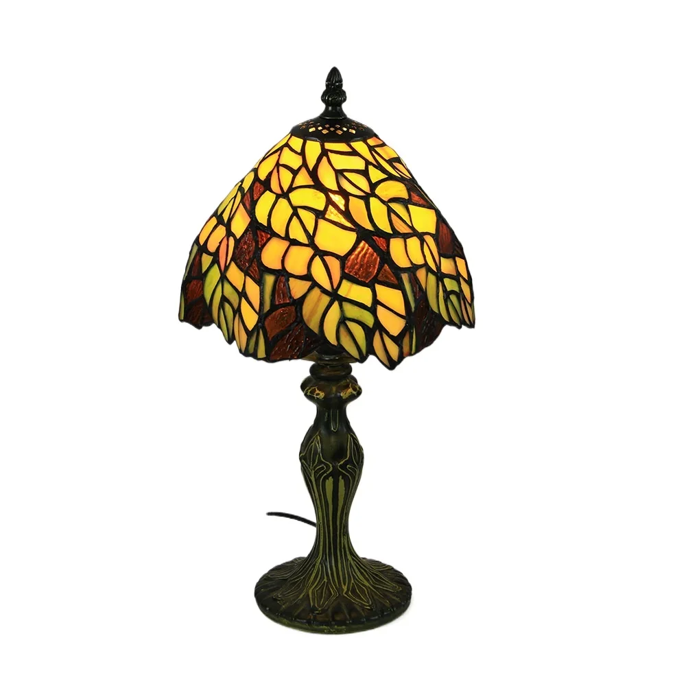 Винтажная настольная лампа Тиффани с витражным абажуром 8 дюймов и 20 см