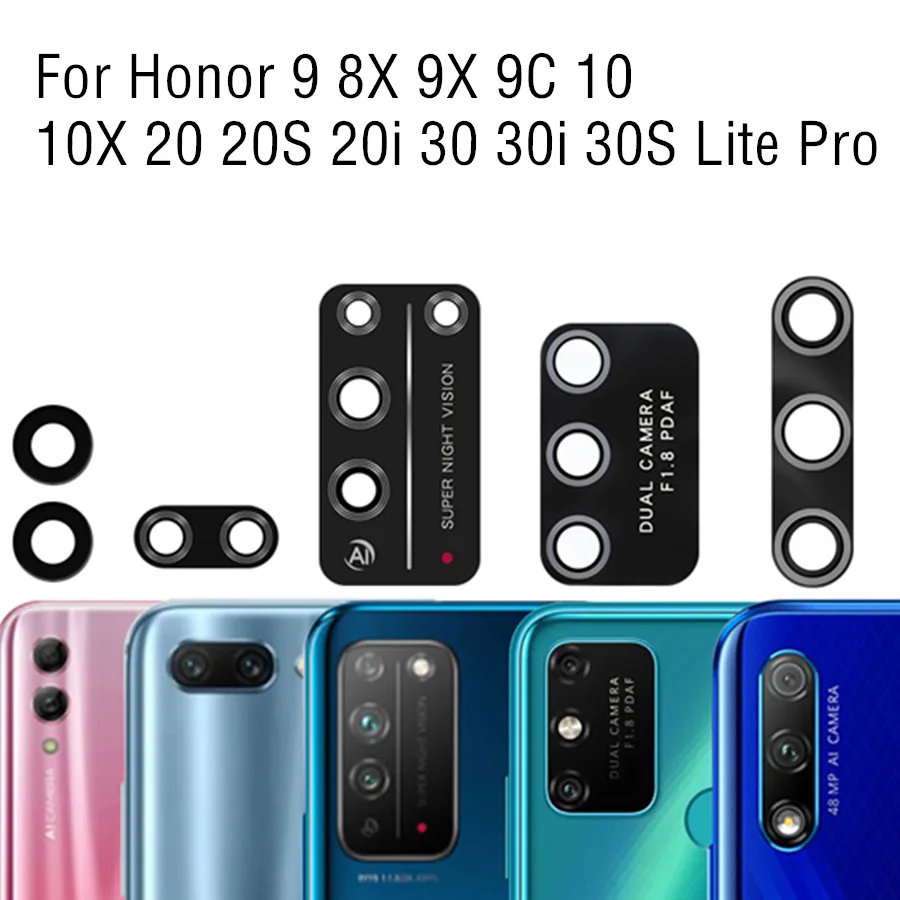 

Back Rear Camera Lens Glass Replacement For Honor 9 8X 9X 9C 10 10X 20 20S 20i 30 30i 30S Lite Pro Camera Lens