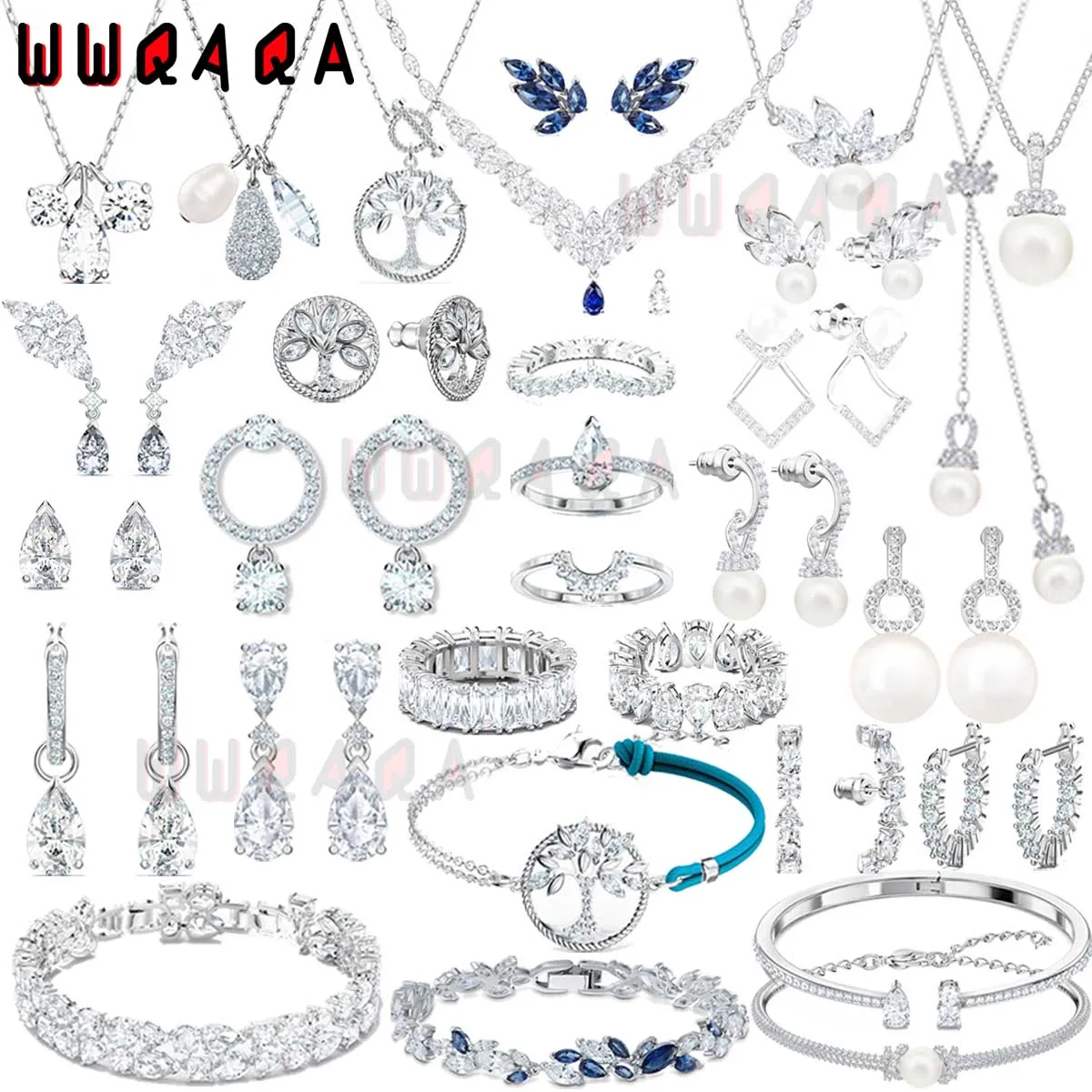 

SWA 2023 New Trend Boutique Jewelry Sets Charm Luxurious Austrian Crystal Necklaces High Quality Pearl Earrings Gifts for Women