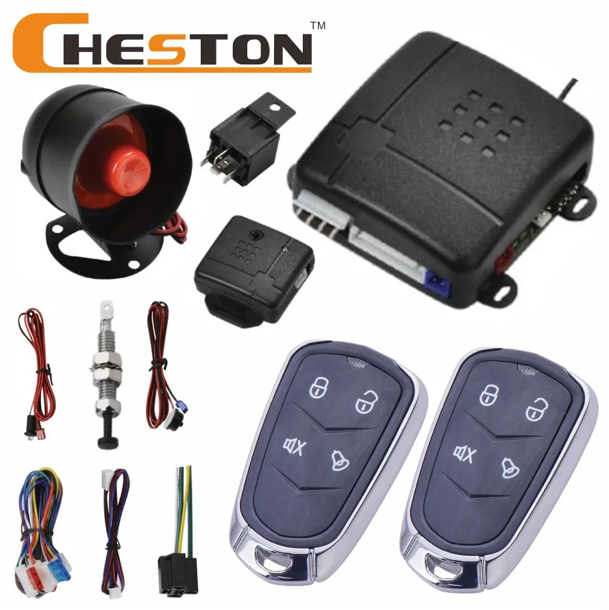 

Universal 1-Way Car Alarm Vehicle System Protection Security System Keyless Entry Siren + 2 Remote Control Burglar Alarm