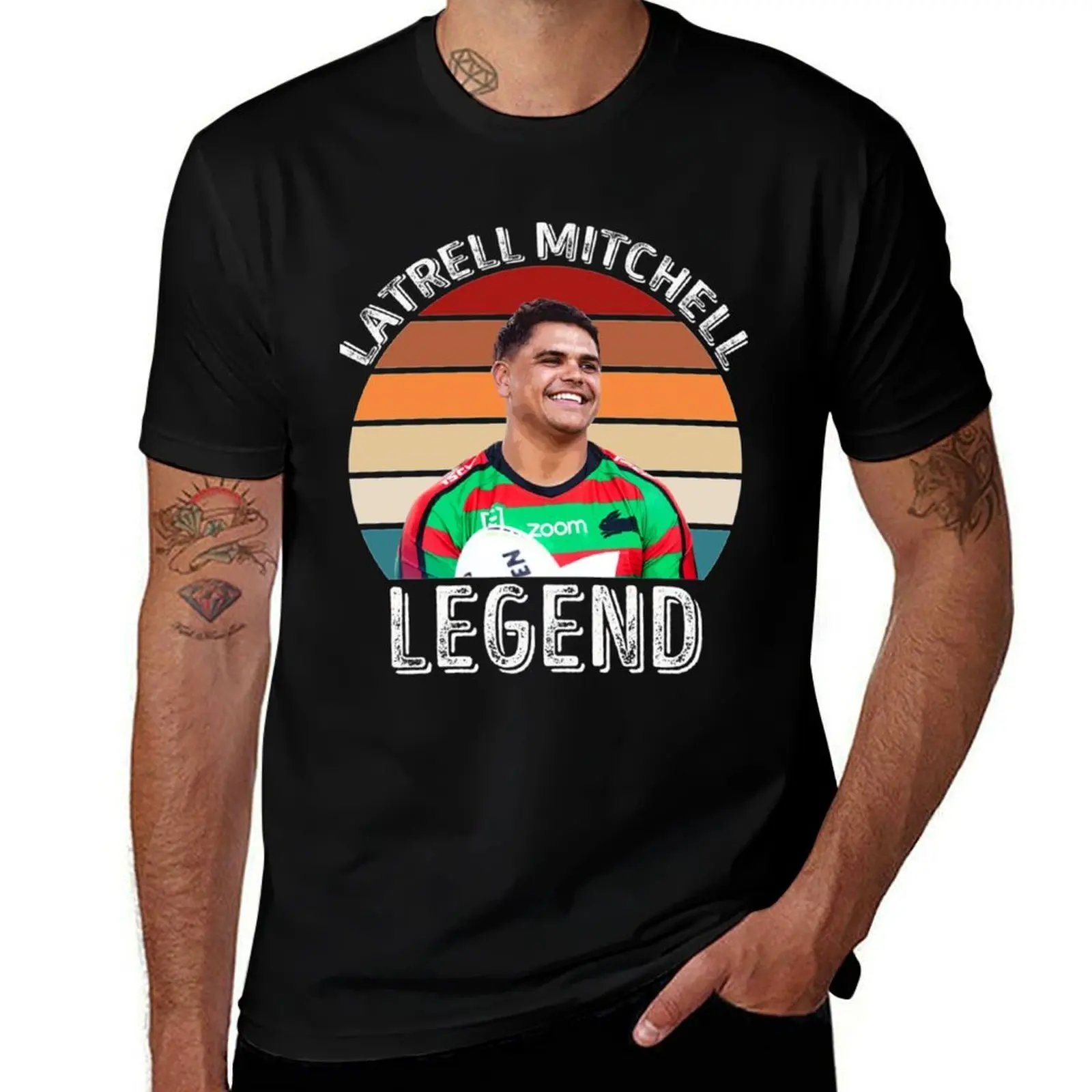 Фото Футболка Latrell Mitchell Rabbitohs, базовая повседневная хлопковая рубашка с короткими рукавами №1