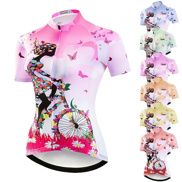 

Women's Short Sleeve Cycling Jersey Funny Bike Jersey Top Mountain Bike MTB Road Bike Cycling