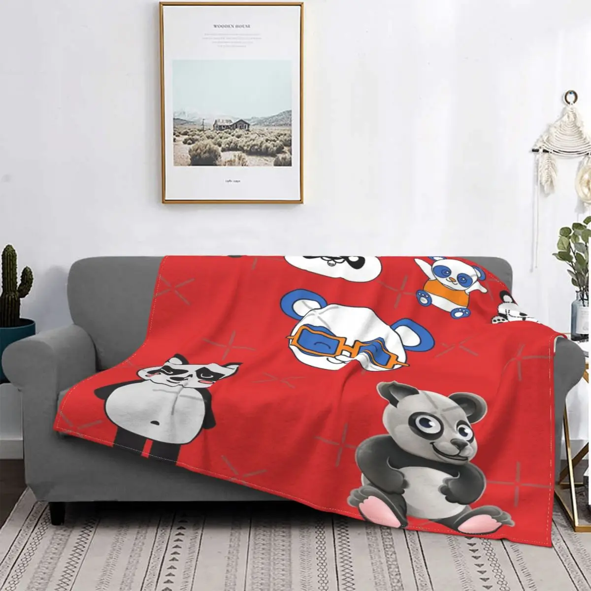 

Manta с капюшоном для камеры, colcha с изображением панды 9, a cuadros, bonita, Animal