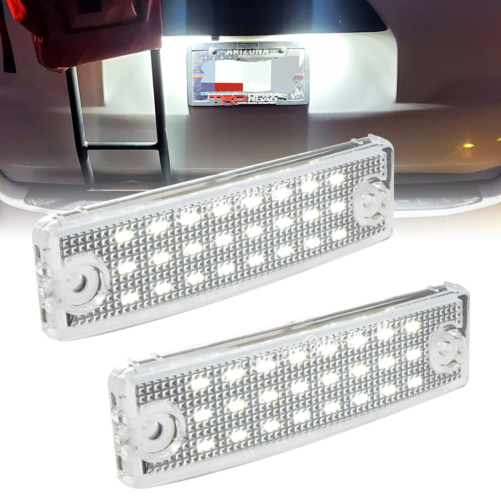 2X автомобильный светодиодный 6000k белый светильник номерного знака в сборе для 96-24