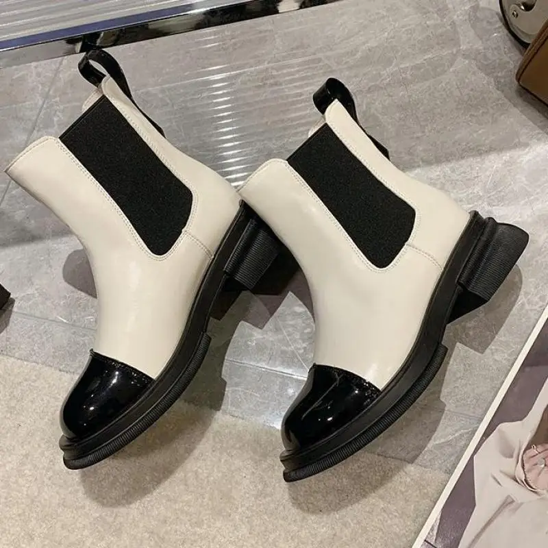 

Новинка 2023, массивные ботинки, модные женские ботильоны на платформе, женские ботинки без застежек с круглым носком, женские ботинки Ytmtloy на ...