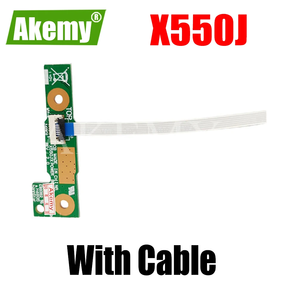 

Оригинальная плата кнопки питания с кабелем для Asus X550LB X550LC Y581L X550J X550JX X550JD X550JX FX50J