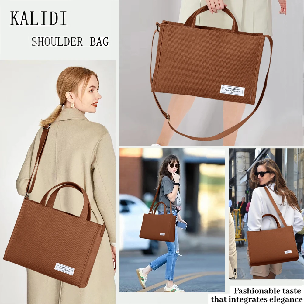 

Corduroy Casual Women's BigTote Shoulder Bag Retro Art Canvas Crossbody Bags Cotton Zipper Handbags Luxury Designer