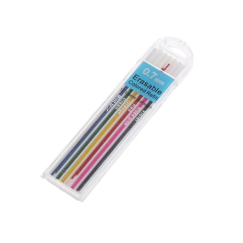 1 коробка 0,7 мм цветной механический карандаш сменный грифель стираемый студенческий канцелярский