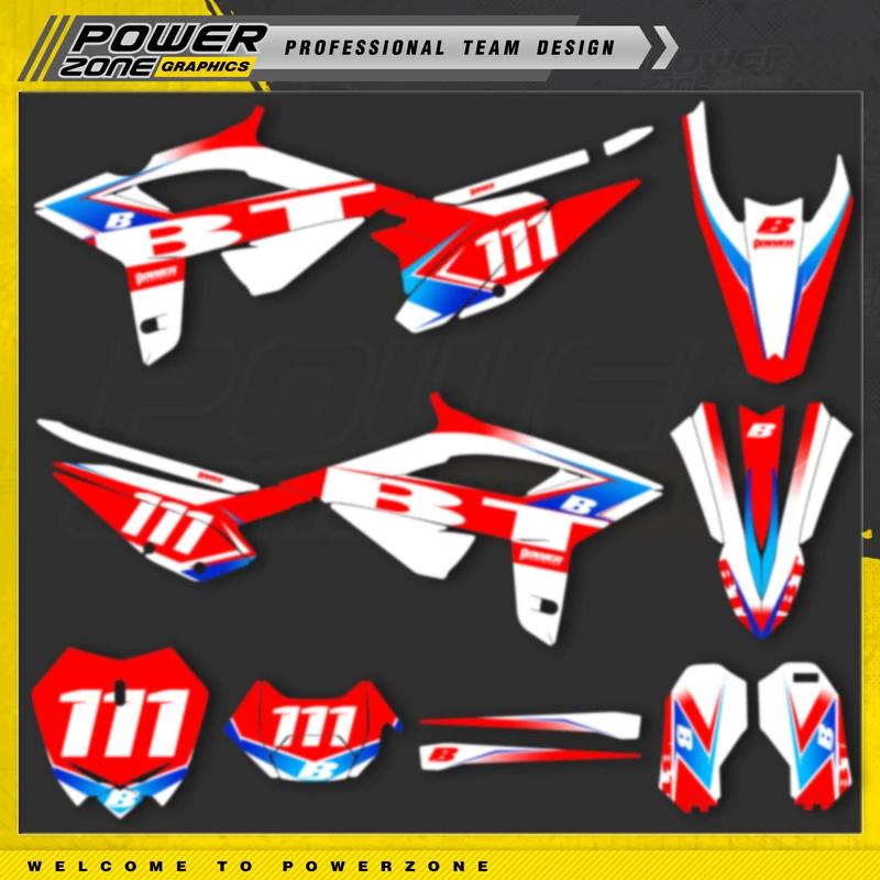Комплект наклеек и PowerZone Custom Team для BETA 2020 2021 2022 RR RR-S 125 200 250 300RR 350 390 430 480 RX 02