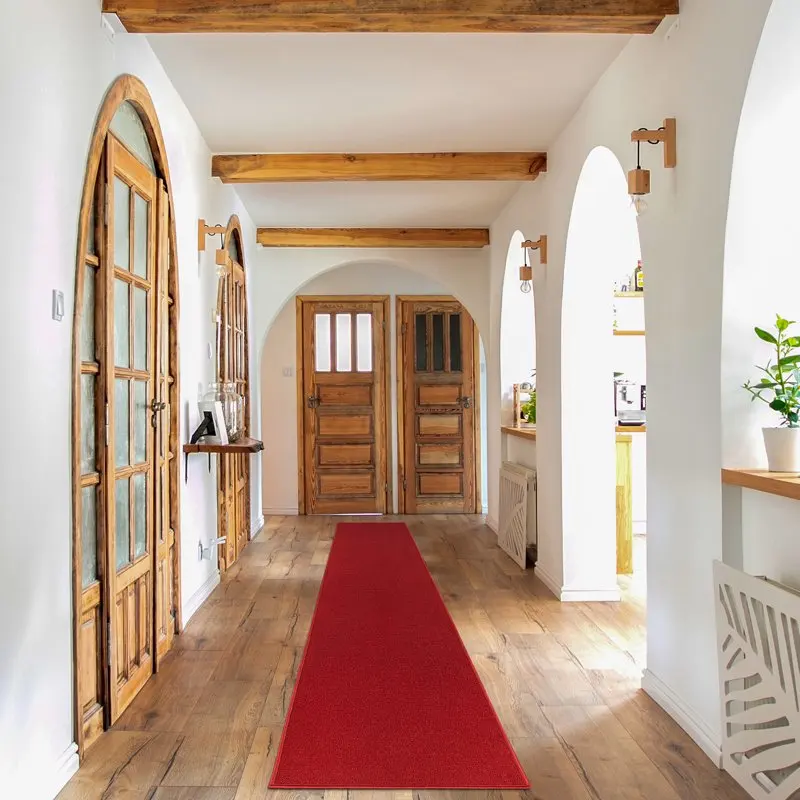 

Luxurious 2x12 Red Non-Slip Rubberback Indoor Runner Rug, 1`10" x 12` for Solid Durable Construction and Long-Lasting Comfort.