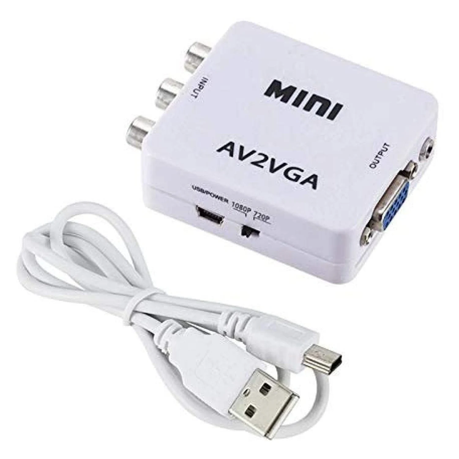 Видеоконвертер Mini HD AV2VGA с преобразователем аудио AV в VGA 3 5 мм для ПК ТВ Компьютер