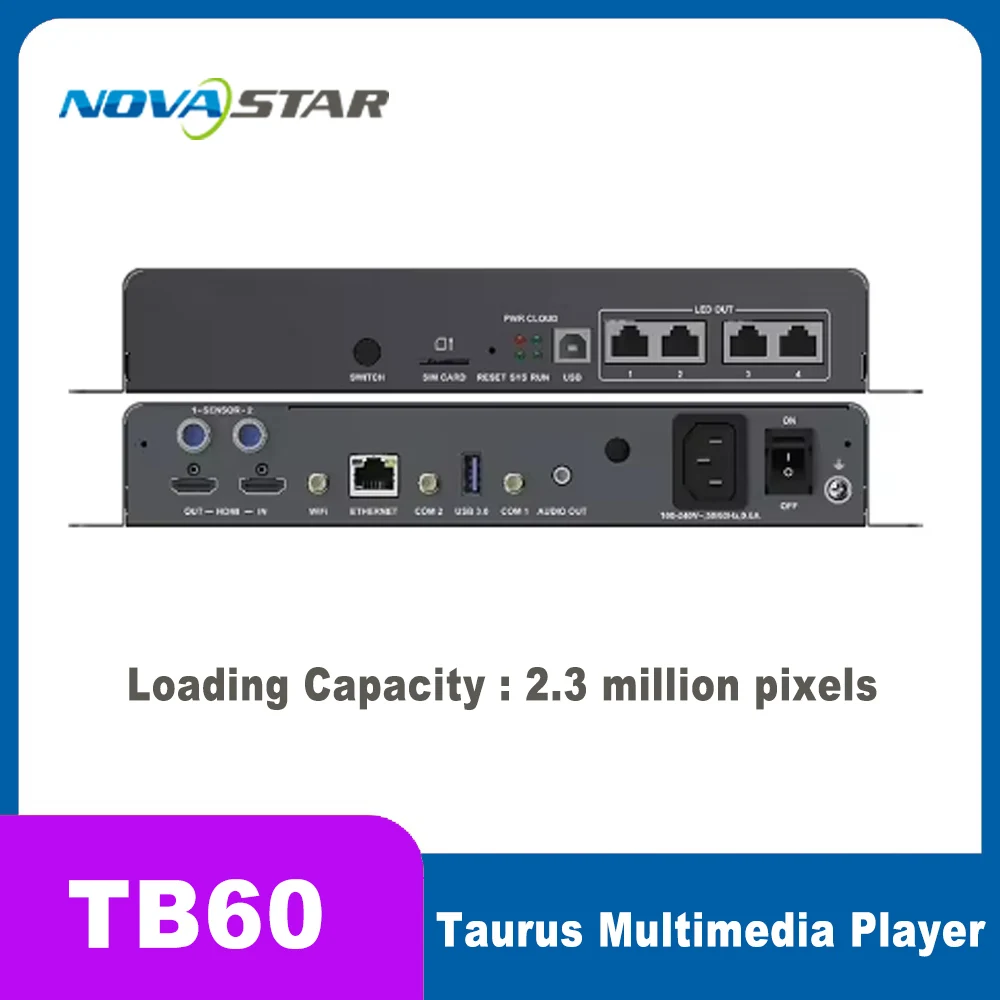 Фото Novastar TB60 Full Color LED Panel Video Wall Player LED Digital Signage LED Screen Pixel Display WiFi USB HDMI Port Controller №1