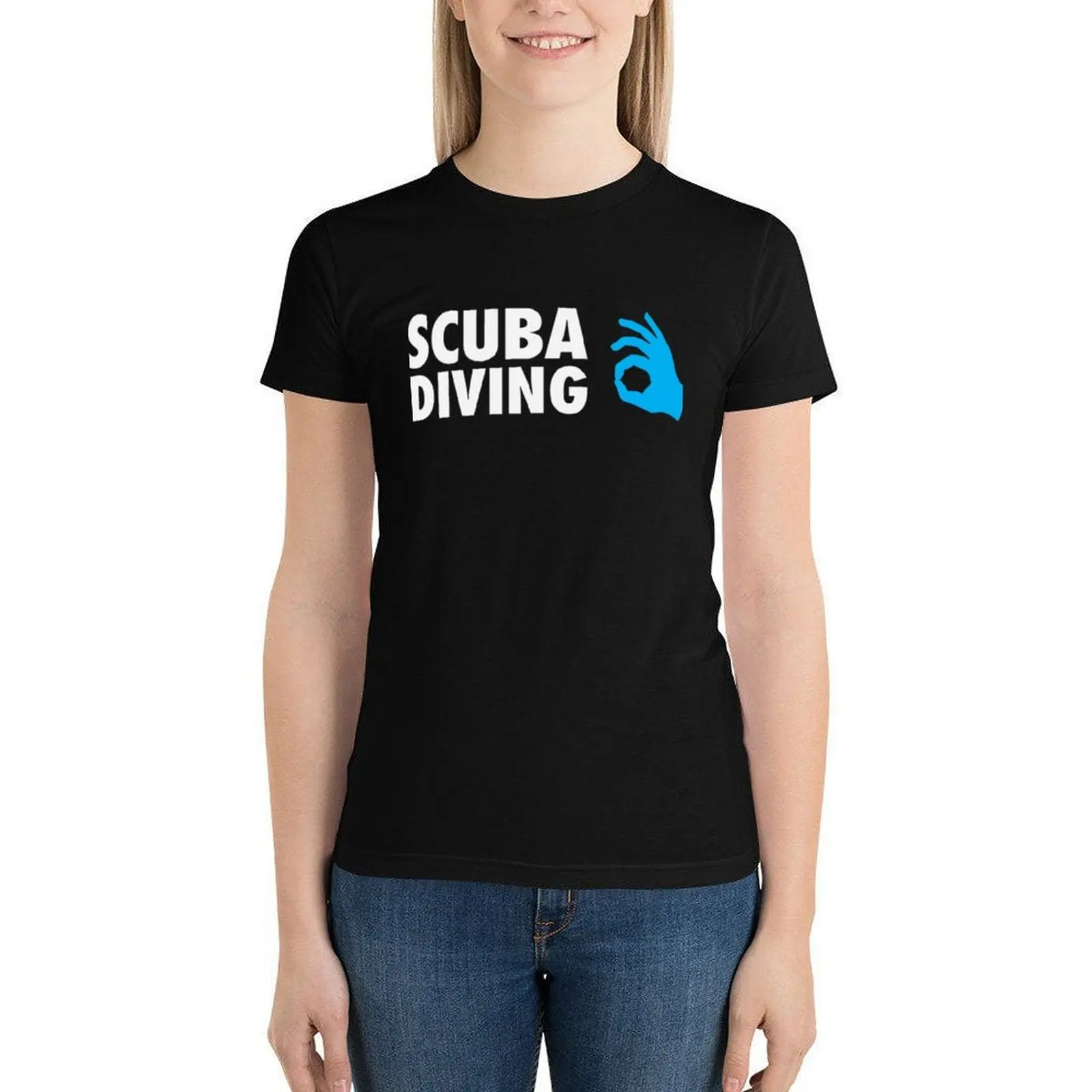 

Scuba Ok Diving Sign T Shirt Diver Dive Print Ladies T-Shirt Street Fashion Short-Sleeve 100 Cotton Tshirt