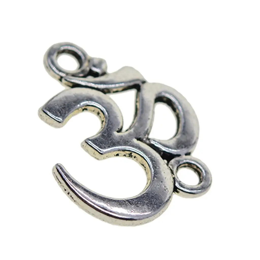 

50 Om Symbol Yoga Charms Pendants Connectors For DIY Jewelry Findings