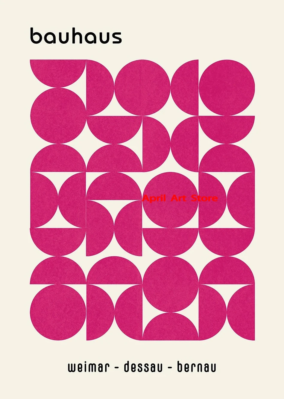 Абстрактный геометрический постер Orange Bauhaus, печать на холсте