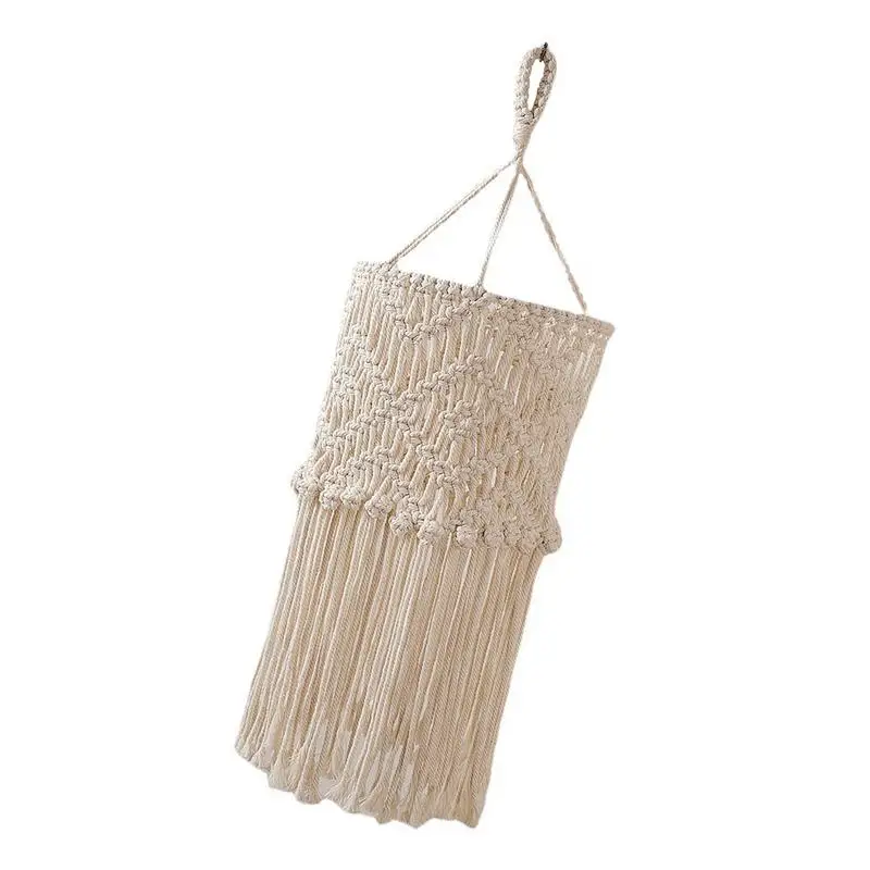 

Handwoven Lamp Shade Ceiling Pendant Handmade Bohemian Light Cover Suspending Cotton Rope Knitted Macrame Lamp Shade For