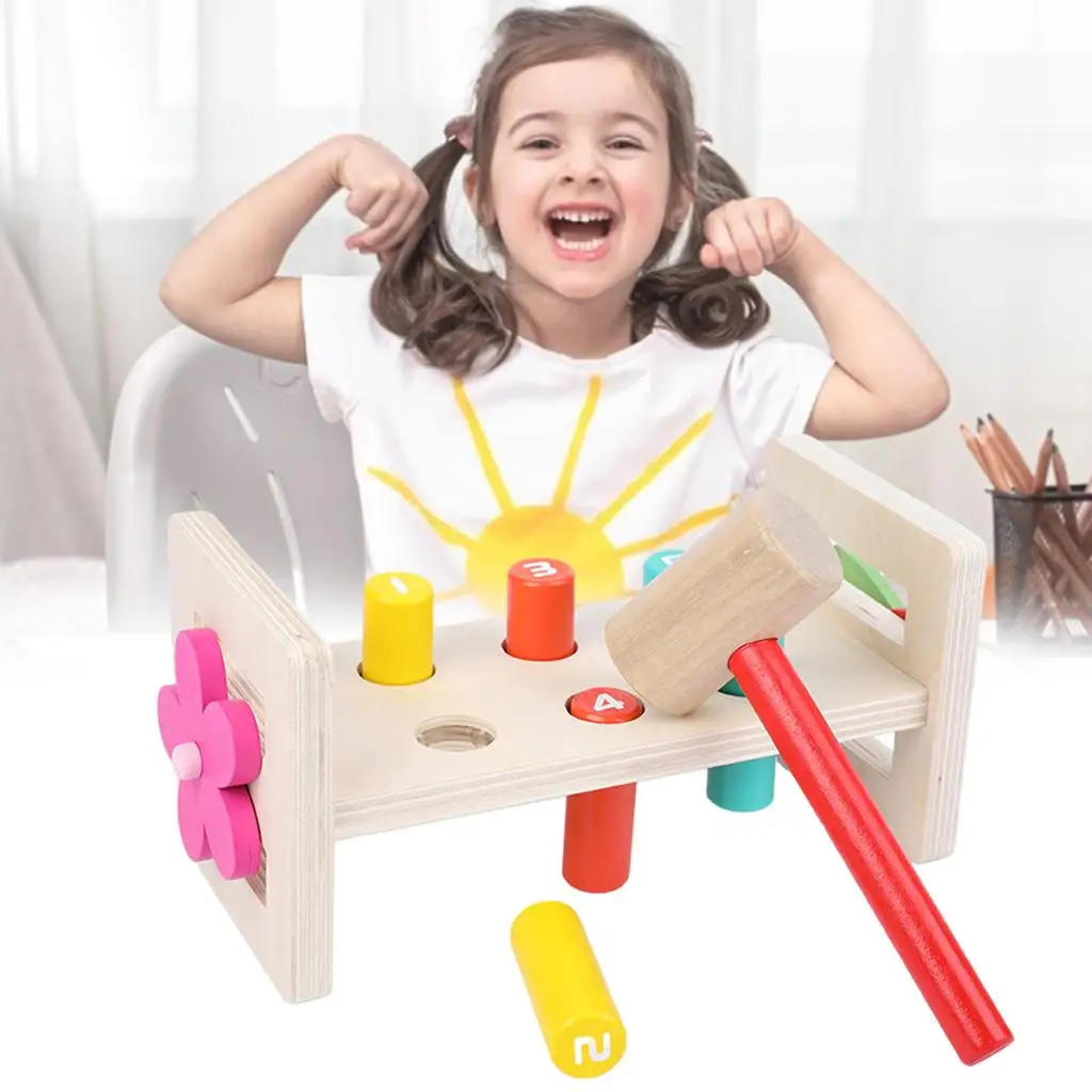 

Wooden Pounding Bench Toy Set for Children 2 - 6 Years Old Toddlers