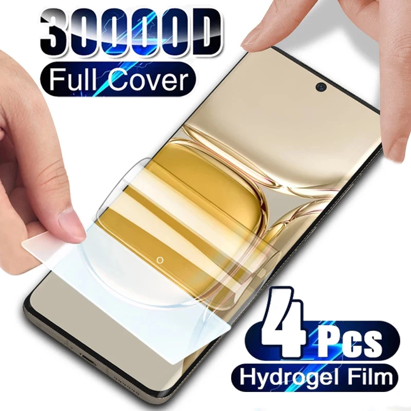 

4PCS Full Cover Hydrogel Film For Huawei P30 P40 Lite P50 Pro Screen Protector For Huawei Mate 30 20 40 50 Pro Lite Psmart Film
