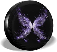 delerain purple butterfly spare tire covers for jeep rv trailer suv truck and many vehicle wheel covers sun protector waterproo