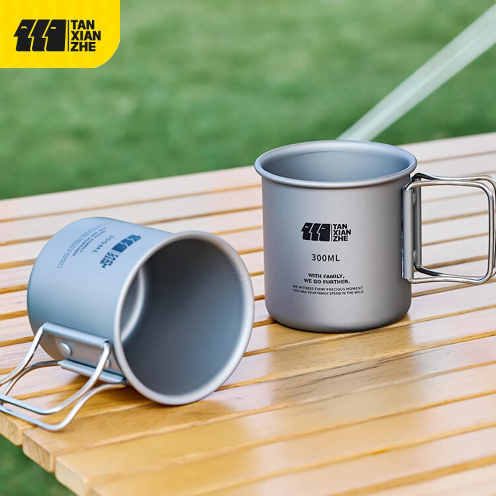 

TANXIANZHE Outdoor Camping Water Cup Foldable Handle Portable Tea Coffee Beer Cup Outdoor Camping Travel Water Cup Tableware