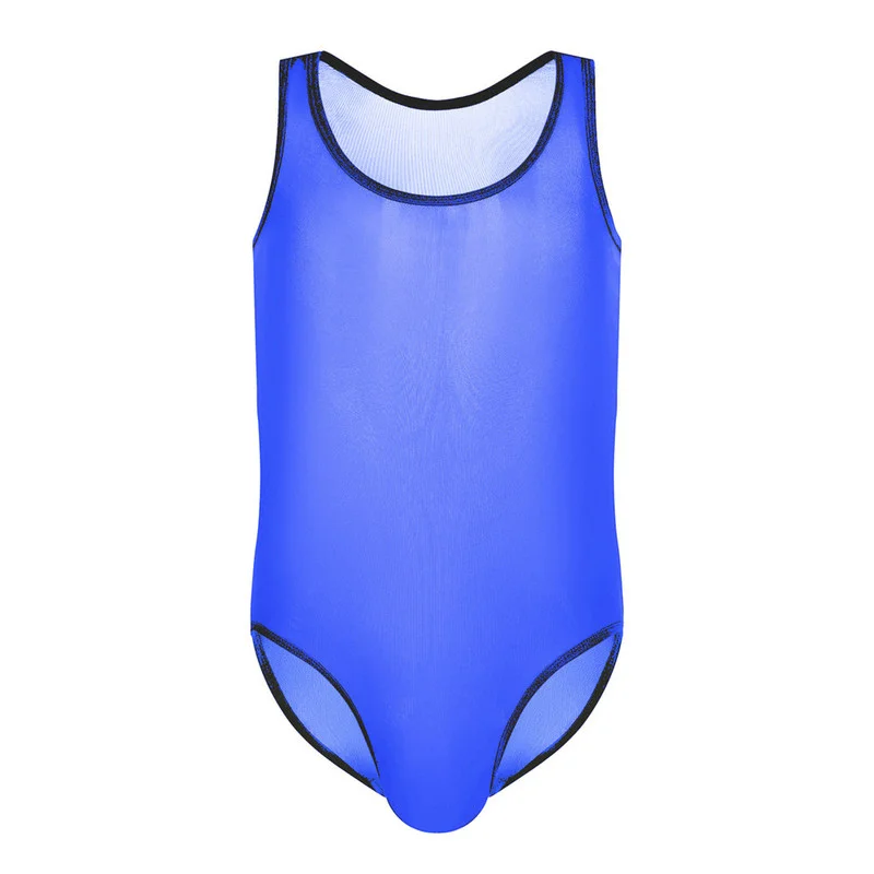FYXLJJ Mens Transparent Leotard Wrestling Singlet Bodysuit Sheer Jockstrap Bulge Pouch Underwear Sexy Male Gay Erotic Lingeries