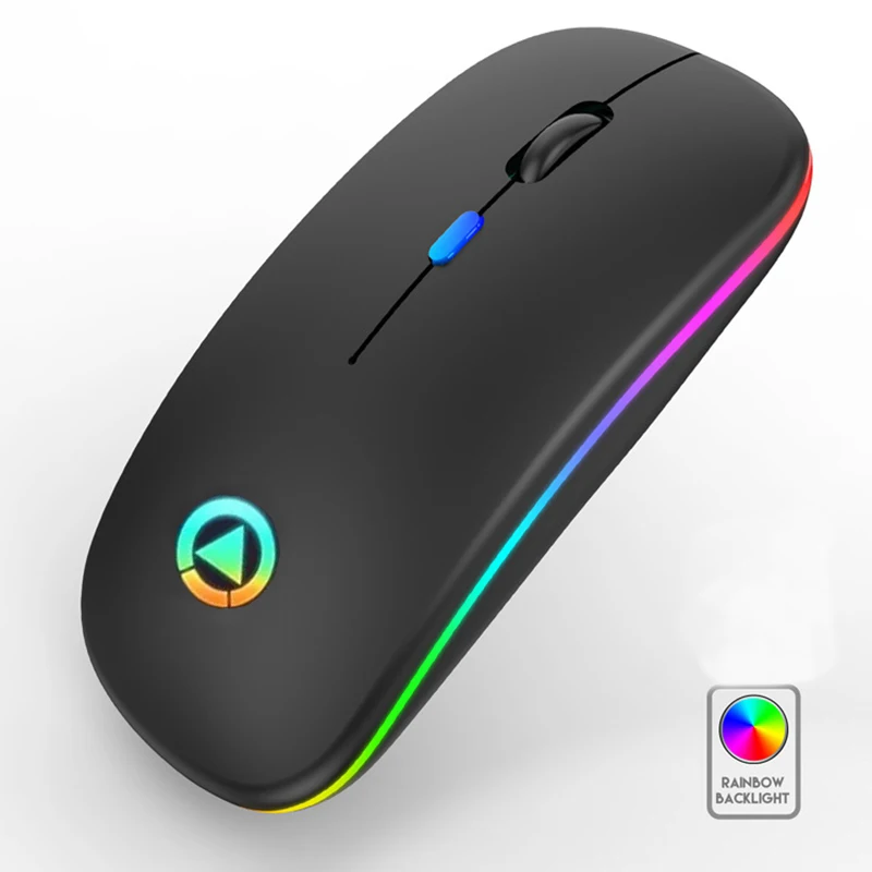 

Mini Wireless Mouse Rechargeable Silent Mice RGB Colorful Backlit Automatic Sleep Ergonomic Gaming Mouse for Laptop PC