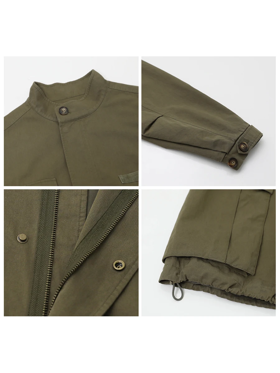 Женская винтажная куртка с воротником-стойкой