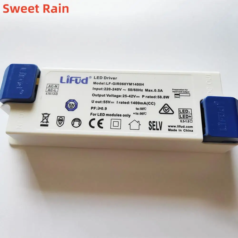 Lifud светодиодный Driver 60W 1400mA DC 25-42V AC220-240V LF-GIR060YM1400H светильник ing Driver Panel/Down/Track светильник Driver