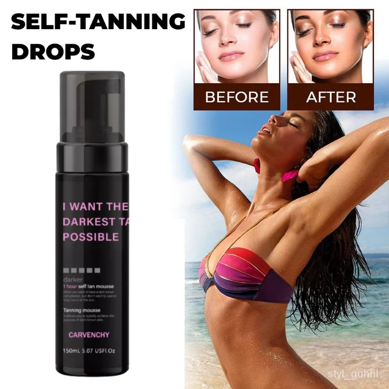 

Self Tanning Mousse for Body Beach Outdoor Sunless Bronzer Spray Tan Tanning Enhancer Body Natural Tan Cream Self Tanner