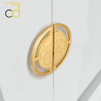 nordic door handle pure copper gold solid cabinet wardrobe modern minimalist new chinese light luxury drawer handle
