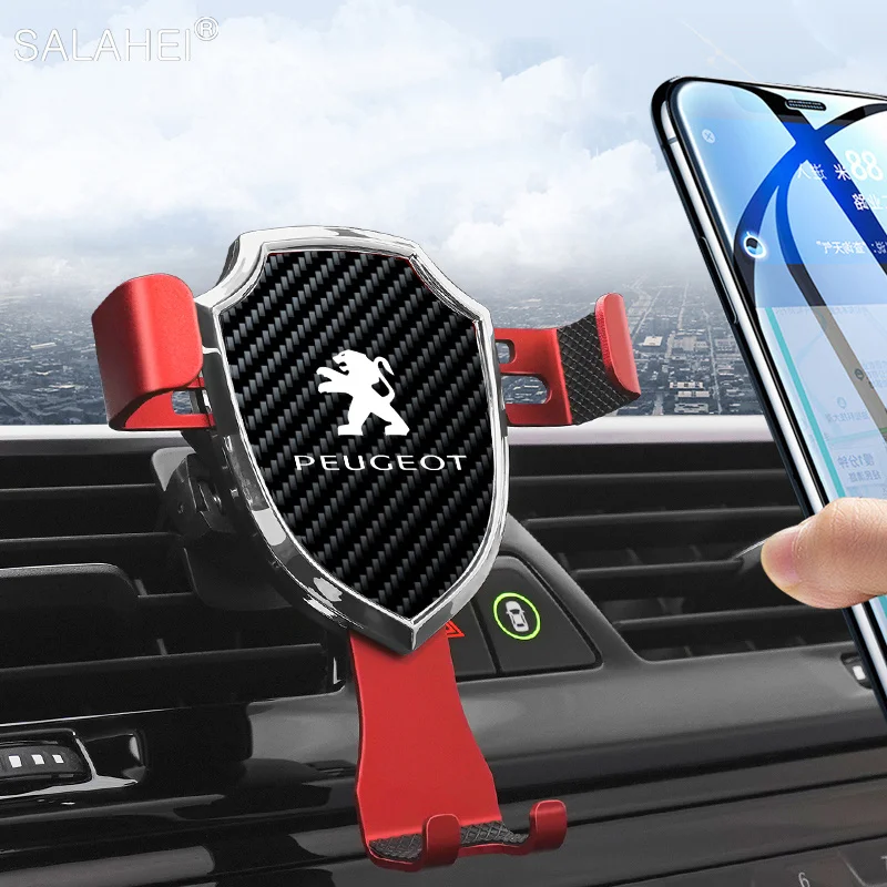 

Gravity Car Phone Holder Air Vent Clip Mount Stand GPS Support For Peugeot 206 308 406 407 408 307 207 3008 5008 GT 2008 507 508